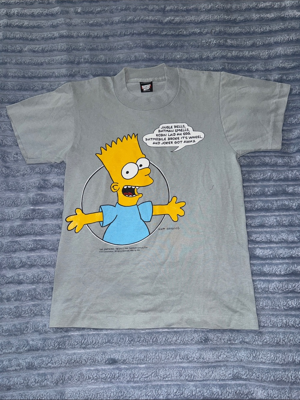 Vintage 1990 Bart Simpson "Jingle Bells, Batman Smells" Screen Stars T-Shirt